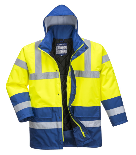 Parka bicolore traffic de travail Jaune/Royal Portwest