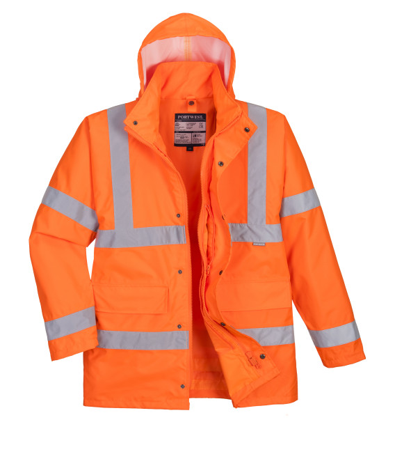 Parka hi-vis 4-en-1 de travail Orange Portwest