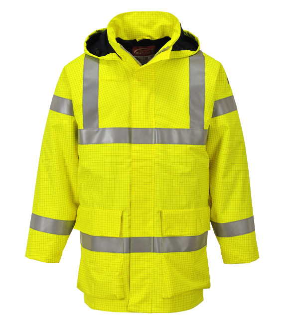 Veste de pluie hi-vis multi lite bizflame de travail Jaune Portwest