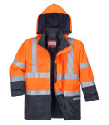 Parka hv bizflame rain multi-risques de travail Orange/Bleu Portwest