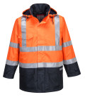 Parka hv bizflame rain multi-risques de travail Orange/Bleu Portwest