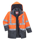 Parka hv bizflame rain multi-risques de travail Orange/Bleu Portwest