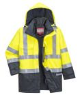 Parka hv bizflame rain multi-risques de travail Jaune/Bleu Portwest