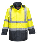 Parka hv bizflame rain multi-risques de travail Jaune/Bleu Portwest