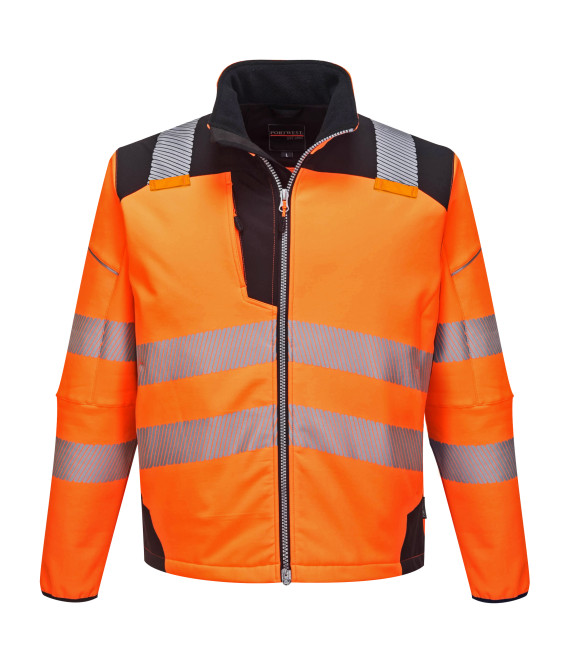 Softshell haute-visibilité pw3 de travail Orange/Noir Portwest