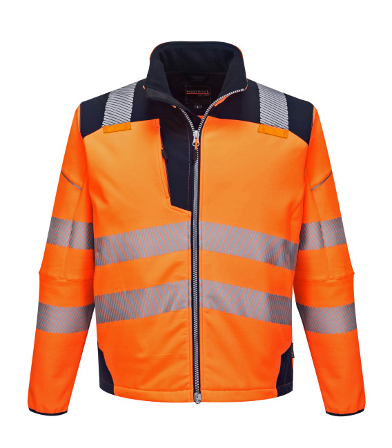Softshell haute-visibilité pw3 de travail Orange/Bleu Portwest