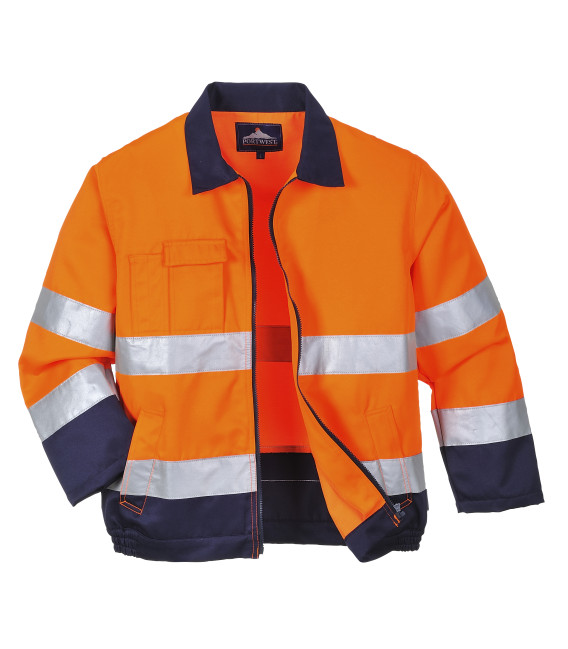 Veste hi-vis madrid de travail Orange/Bleu Portwest