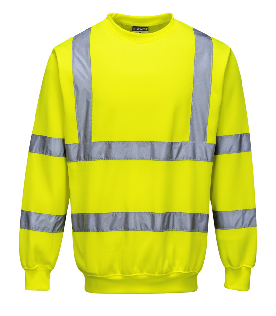 Sweatshirt haute visibilité de travail Jaune Portwest