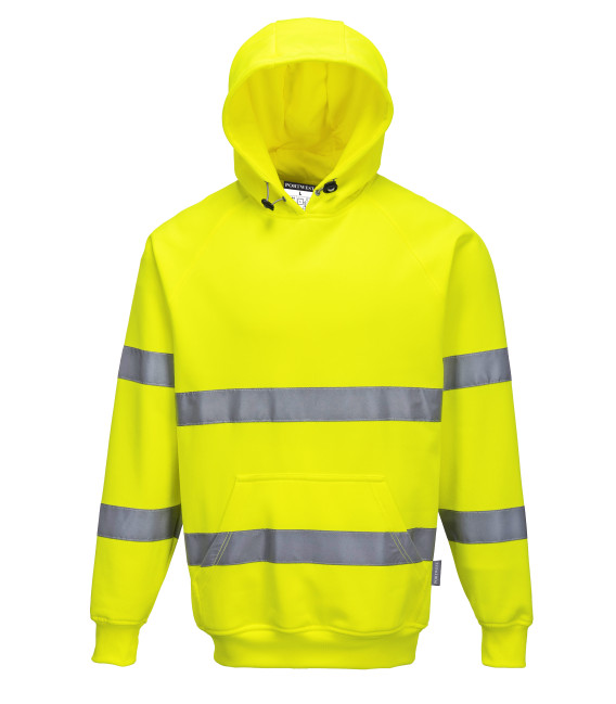 Sweatshirt haute visibilité à capuche de travail Jaune Portwest
