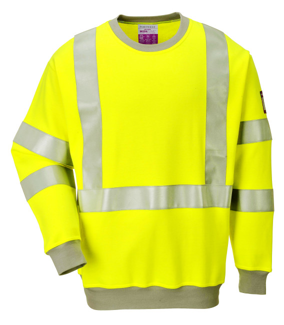 Sweatshirt fr antistatique hi-vis de travail Jaune Portwest