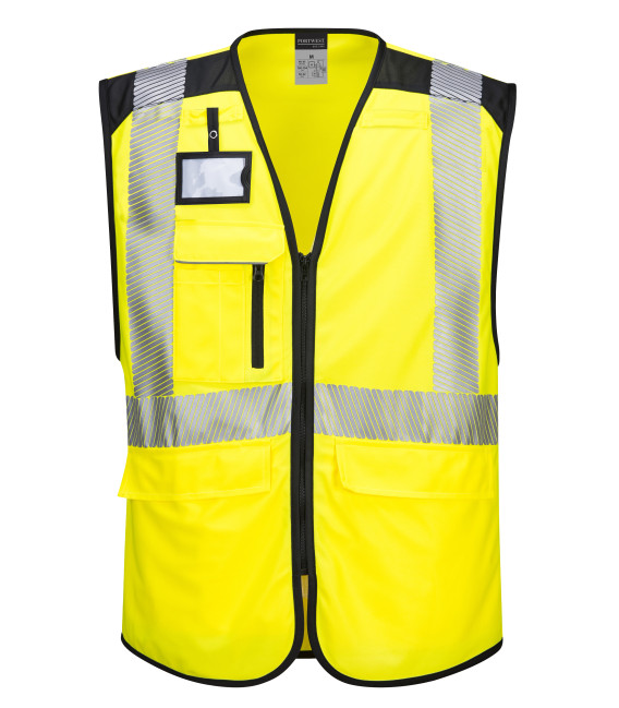 Gilet multipoches haute-visibilité pw3 de travail Jaune/Noir Portwest