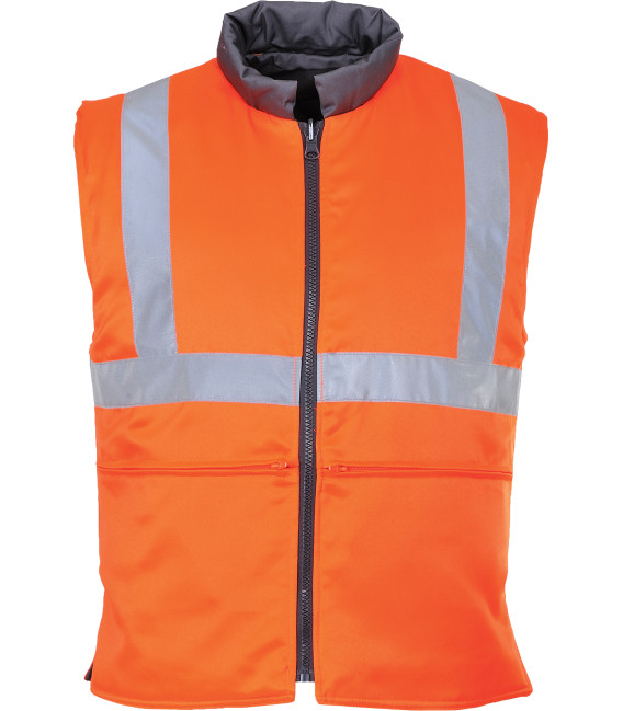 Gilet de froid réversible ris de travail Orange Portwest