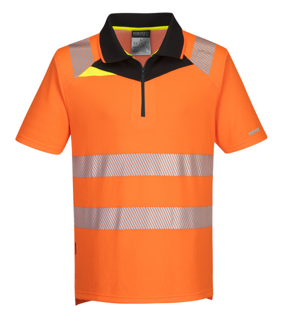 Dx4 polo haute visibilité mc de travail Orange/Noir Portwest