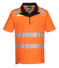 Dx4 polo haute visibilité mc de travail Orange/Noir Portwest