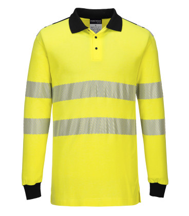 Polo haute visibilité ignifugé de travail Jaune/Noir Portwest