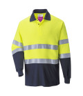 Polo bicolore antistatique résistant aux flammes de travail Jaune/Bleu Portwest