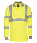 Polo manches longues fr antistatique et hivis de travail Jaune Portwest