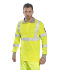 Polo manches longues fr antistatique et hivis de travail Jaune Portwest