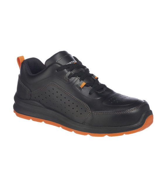 Portwest compositelite perforated safety trainer s1p de travail Noir/Orange Portwest