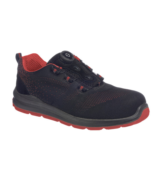 Portwest compositelite wire lace safety trainer knit s1p de travail Noir/Rouge Portwest