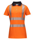 Polo ladies pro de travail Orange/Noir Portwest