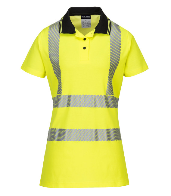 Polo ladies pro de travail Jaune/Noir Portwest