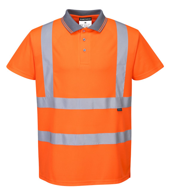 Polo haute visibilité ris de travail Orange Portwest