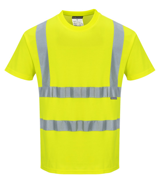 T-shirt hi-vis mc coton comfort de travail Jaune Portwest
