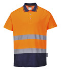 Polo coton comfort de travail Orange/Bleu Portwest