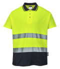 Polo coton comfort de travail Jaune/Bleu Portwest