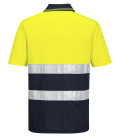 Polo coton confort anti uv de travail Jaune/Bleu Portwest
