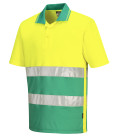 Polo coton confort anti uv de travail Jaune/Théal Portwest