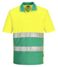 Polo coton confort anti uv de travail Jaune/Théal Portwest