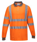 Polo coton majoritaire manches longues de travail Orange Portwest