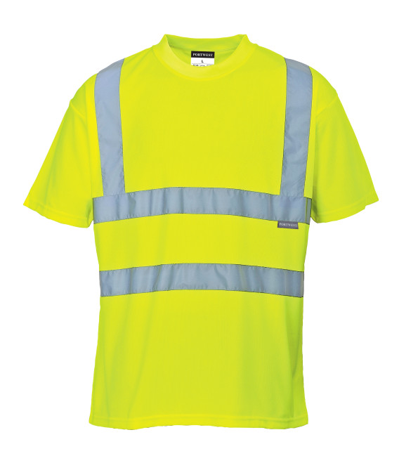 T-shirt hi-vis de travail Jaune Portwest