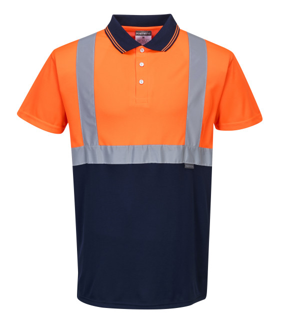 Polo bicolore de travail Orange/Bleu Portwest