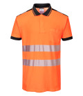 Polo hv pw3 de travail Orange/Noir Portwest