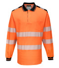 Pw3 polo haute visibilité ml de travail Orange/Noir Portwest