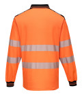 Pw3 polo haute visibilité ml de travail Orange/Noir Portwest