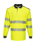 Pw3 polo haute visibilité ml de travail Jaune/Noir Portwest