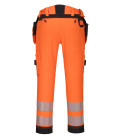Pantalon dx4 haute-visibilité avec poches flottantes démontables de travail Orange/Noir Portwest