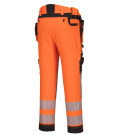 Pantalon dx4 haute-visibilité avec poches flottantes démontables de travail Orange/Noir Portwest