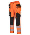 Pantalon dx4 haute-visibilité avec poches flottantes démontables de travail Orange/Noir Portwest
