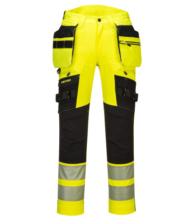 Pantalon dx4 haute-visibilité avec poches flottantes démontables de travail Jaune/Noir Portwest