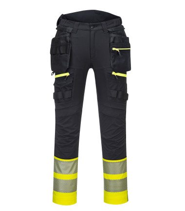 Pantalon holster dx4 hi-vis classe 1 de travail Jaune/Noir Portwest