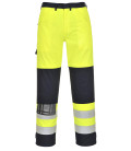 Pantalon haute-visibilité multirisques de travail Jaune/Bleu Portwest