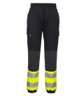 Kx3 pantalon flexi haute visibilité de travail Noir/jaune Portwest