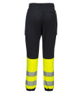 Kx3 pantalon flexi haute visibilité de travail Noir/jaune Portwest