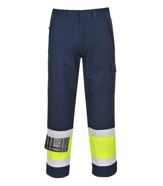 Pantalon hi-vis modaflame de travail Jaune/Bleu Portwest
