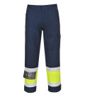Pantalon hi-vis modaflame de travail Jaune/Bleu Portwest